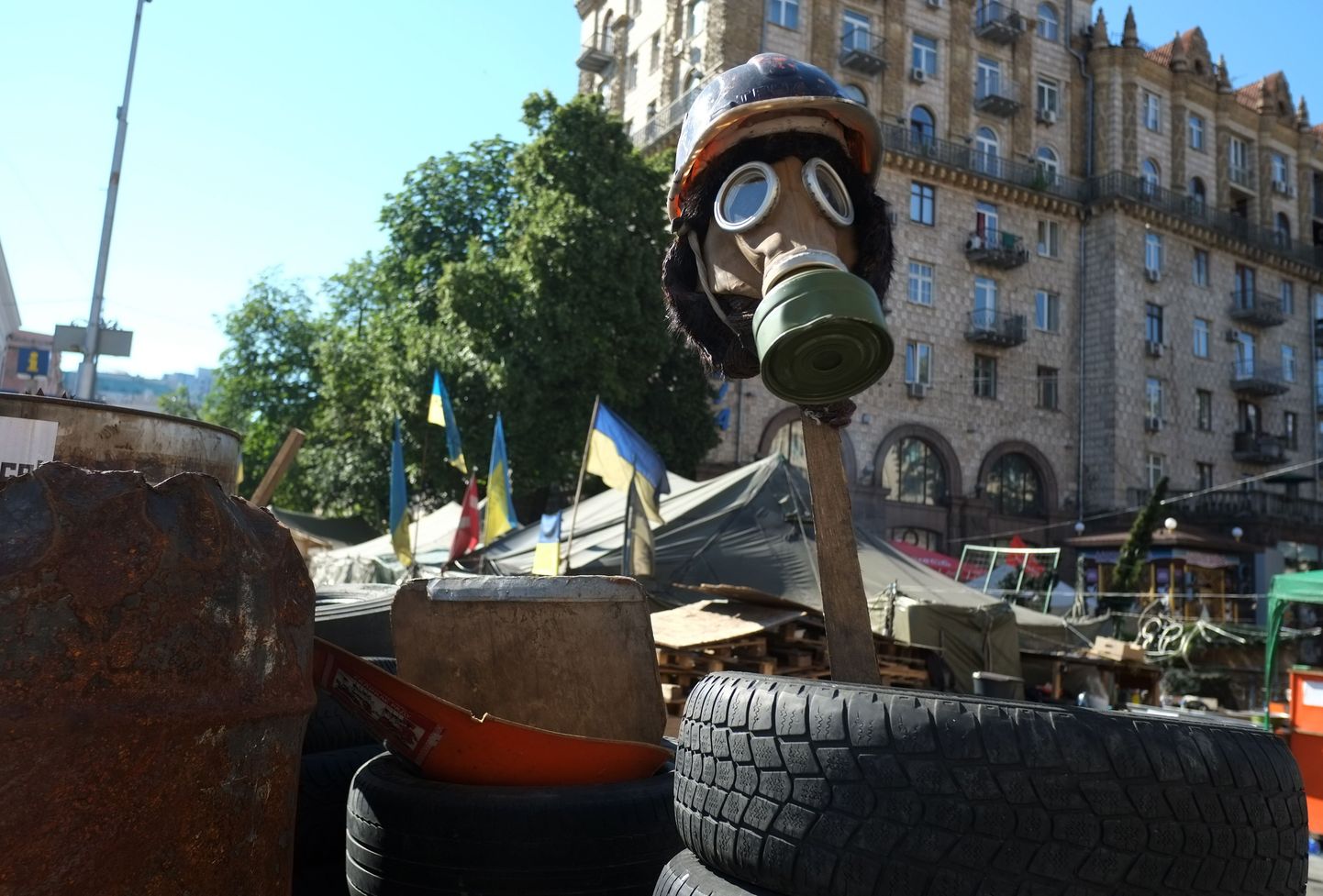 6. juulil jäädvustatud olukord Kiievi kesklinnas Iseseisvuse väljakul ehk niinimetatud Maidanil.