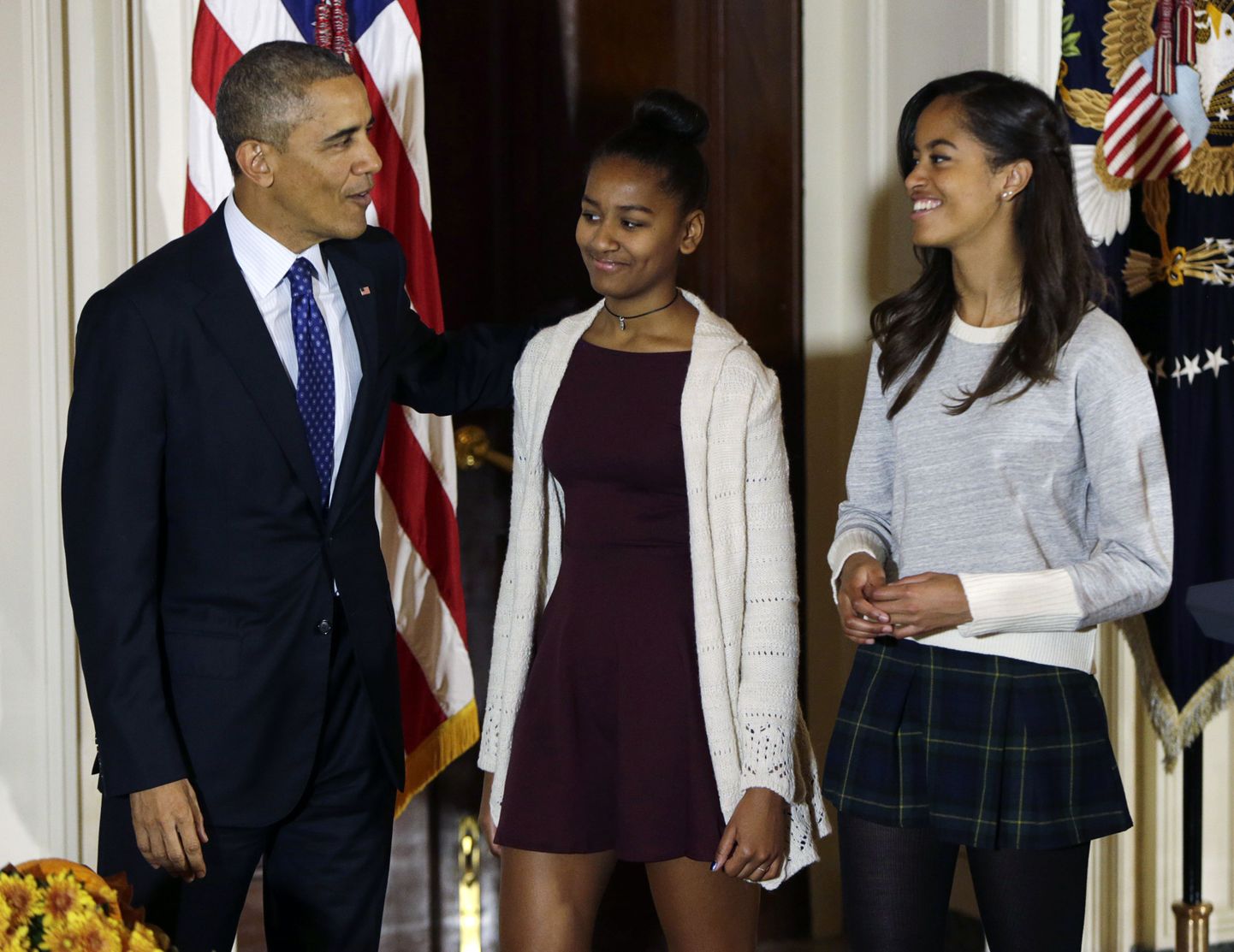 Barack Obama koos tütarde Sasha ja Maliaga (paremal)