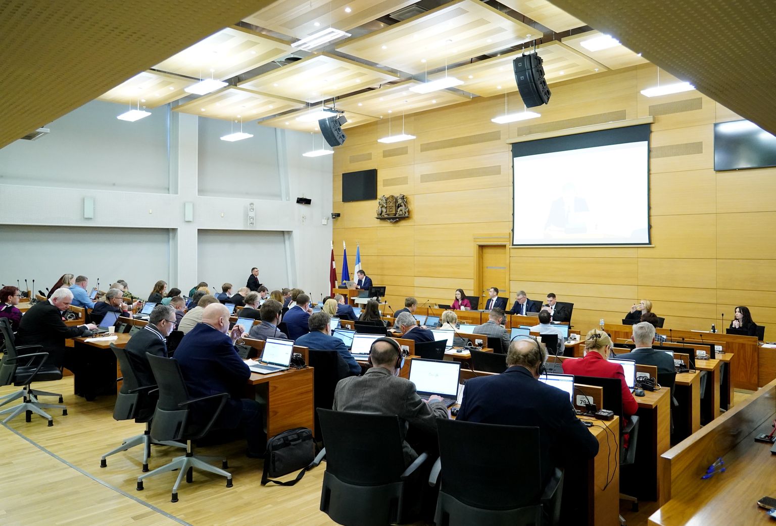 Rīgas domes sēde, kurā izskata 2023. gada budžetu.