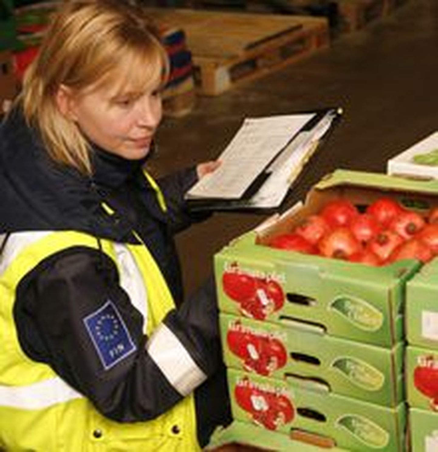 Soome tolliametnik tomatikastide juures