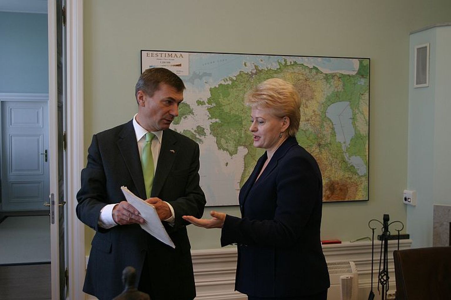 Eesti peaminister Andrus Ansip ja Leedu president Dalia Grybauskaite.