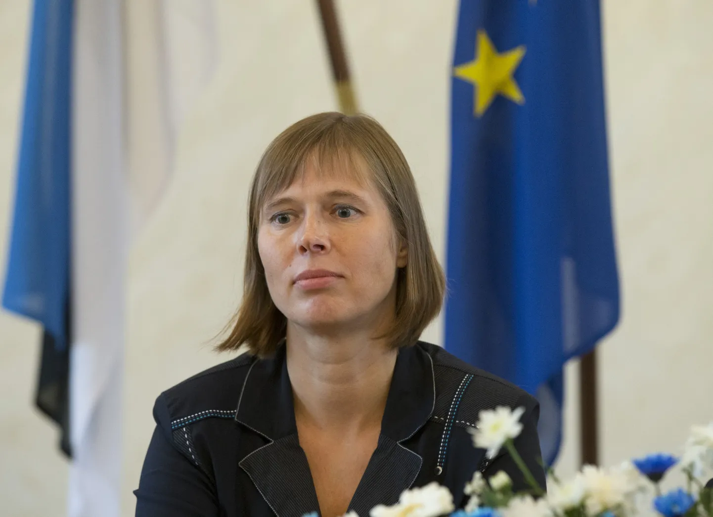 Kersti Kaljulaid pärast kohtumist riigikogu fratsioonidega.