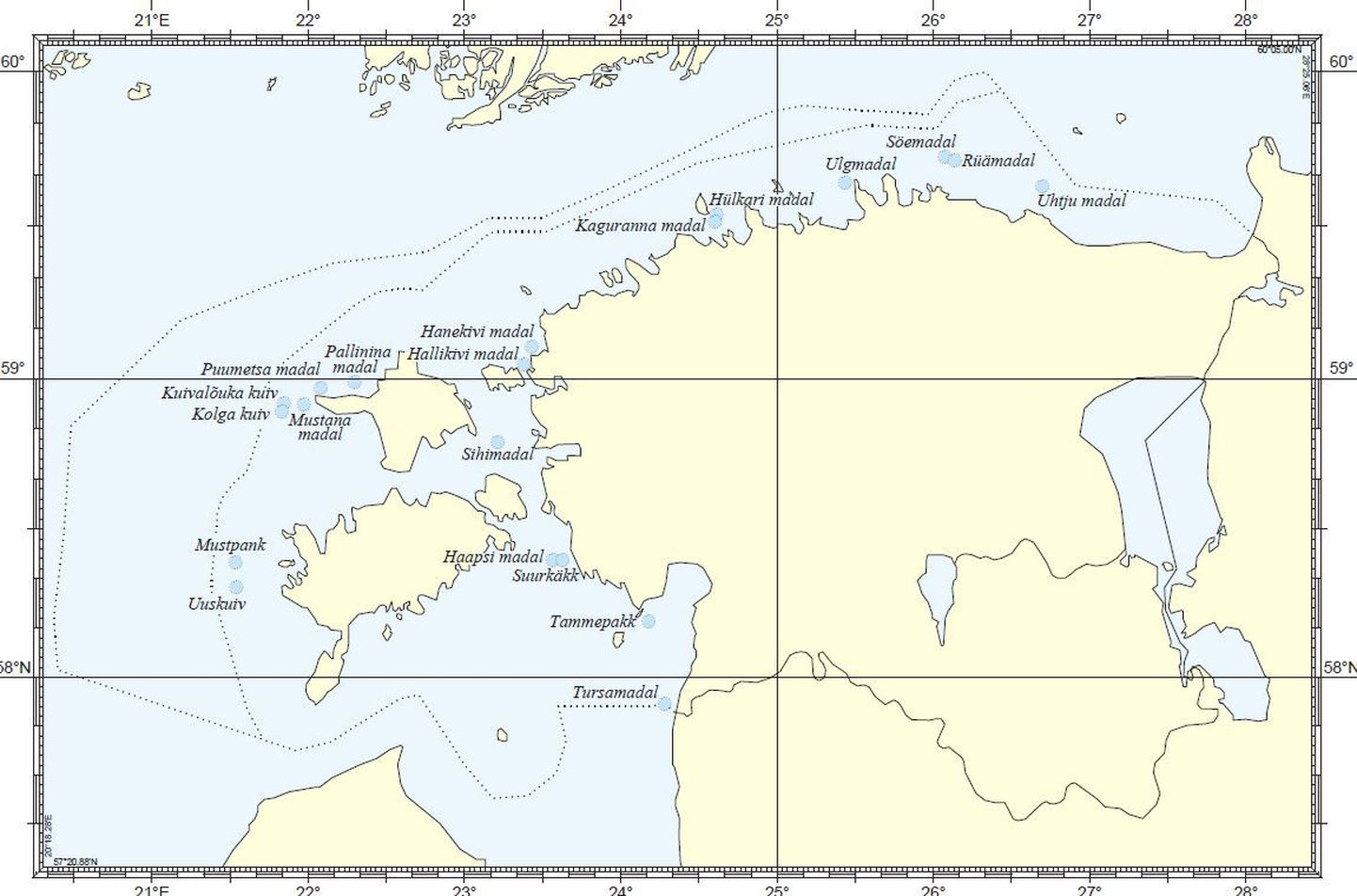 Eesti meremadalate kaart