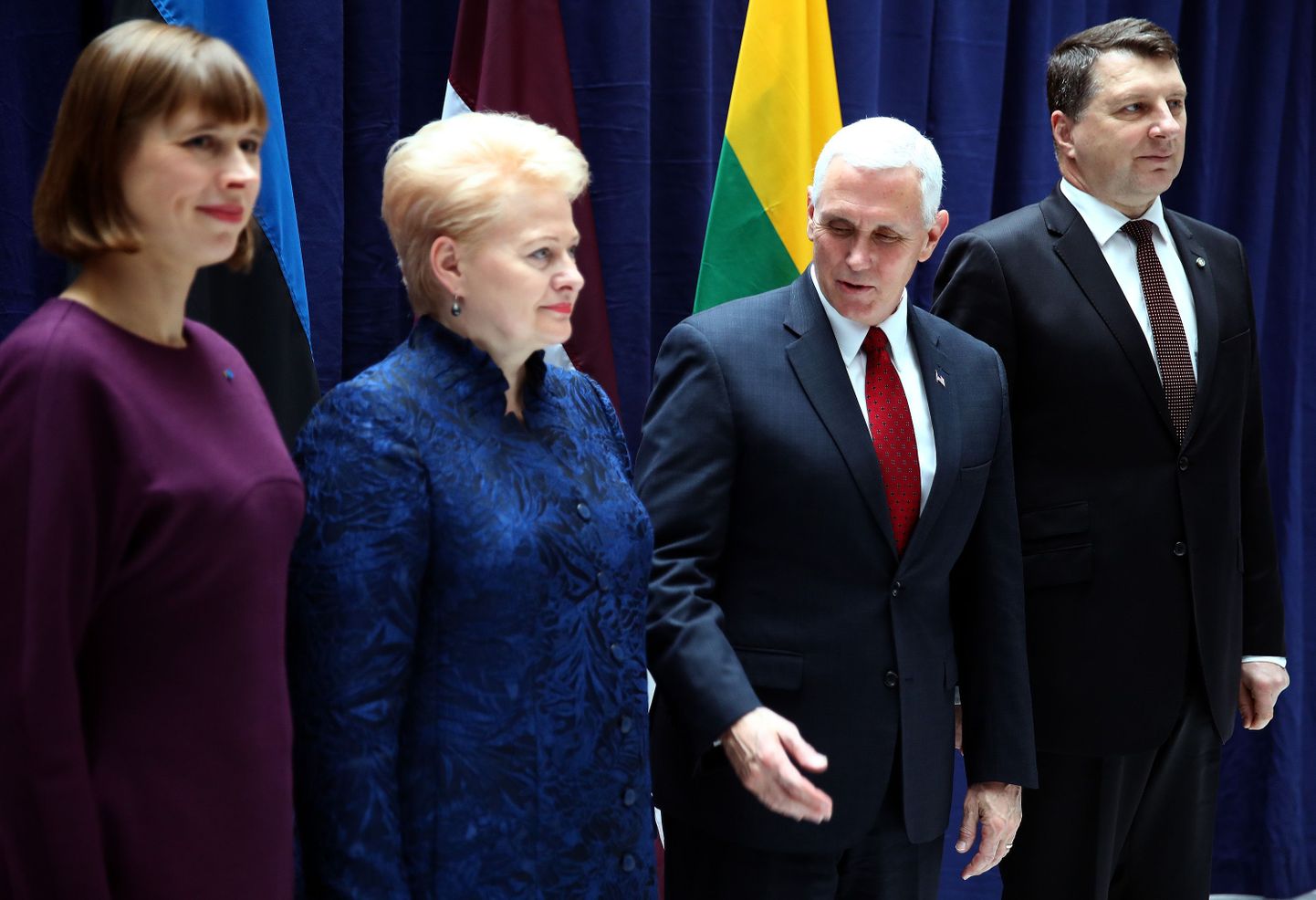 Eesti president Kersti Kaljulaid, Leedu president Dalia Grybauskaite, USA asepresident Mike Pence ja Läti president Raimonds Vejonis.