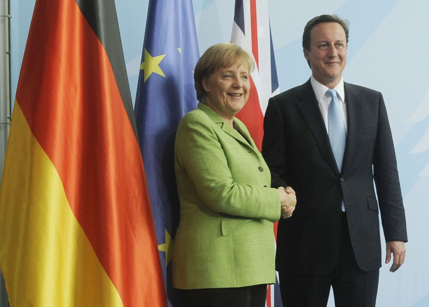 Saksa kantsleri Angela Merkeli ja Briti peaministri David Cameroni esimene kohtumine Berliinis.