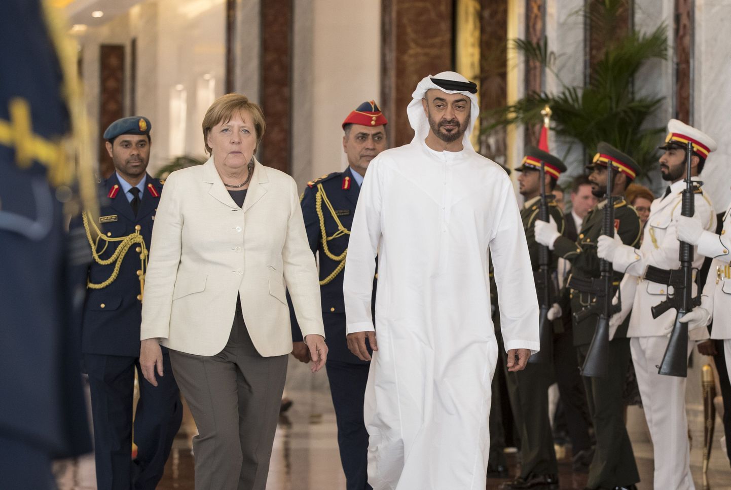 Angela Merkel ja Mohammed bin Zayed Al-Nahyani.