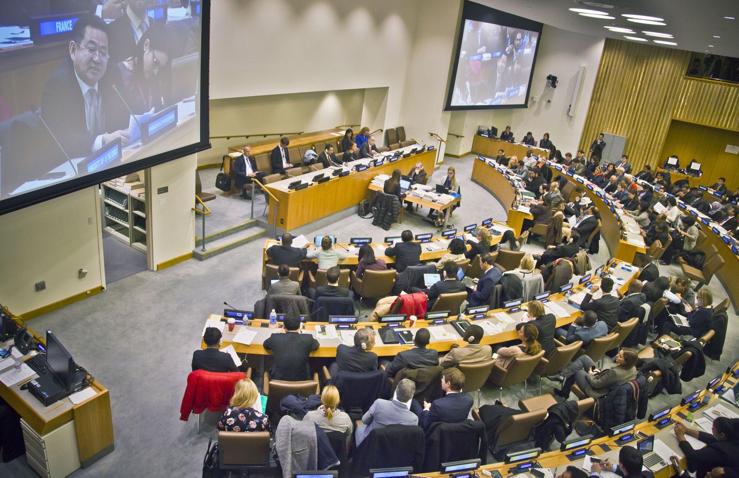 ÜRO peaassamblee inimõiguste komitee istung.