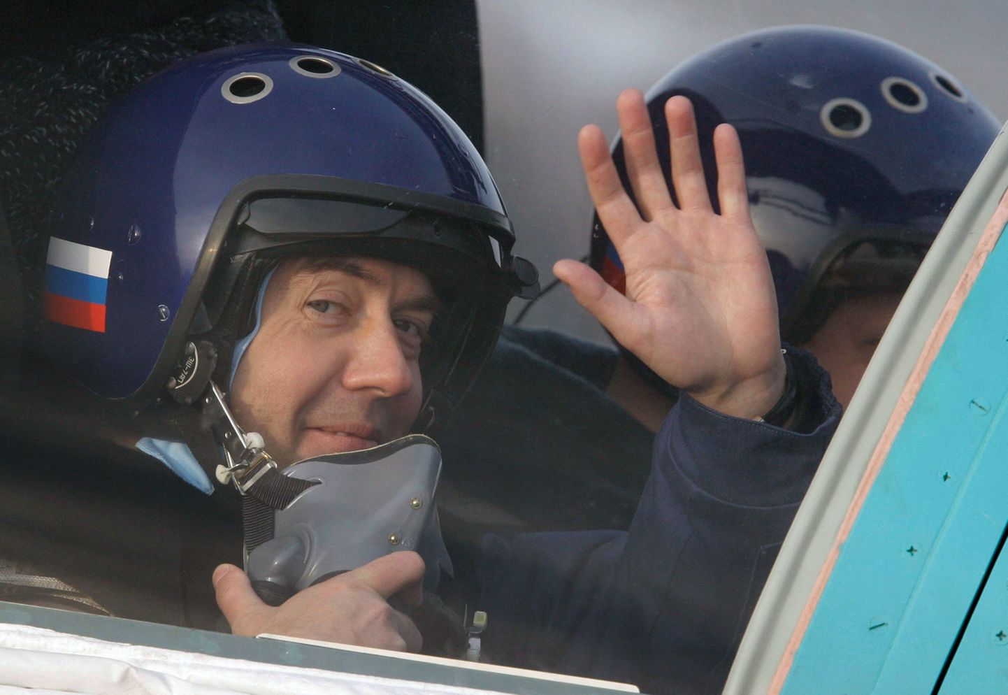 Vene Föderatsiooni president Dmitri Medvedev Vene õhulennukis.