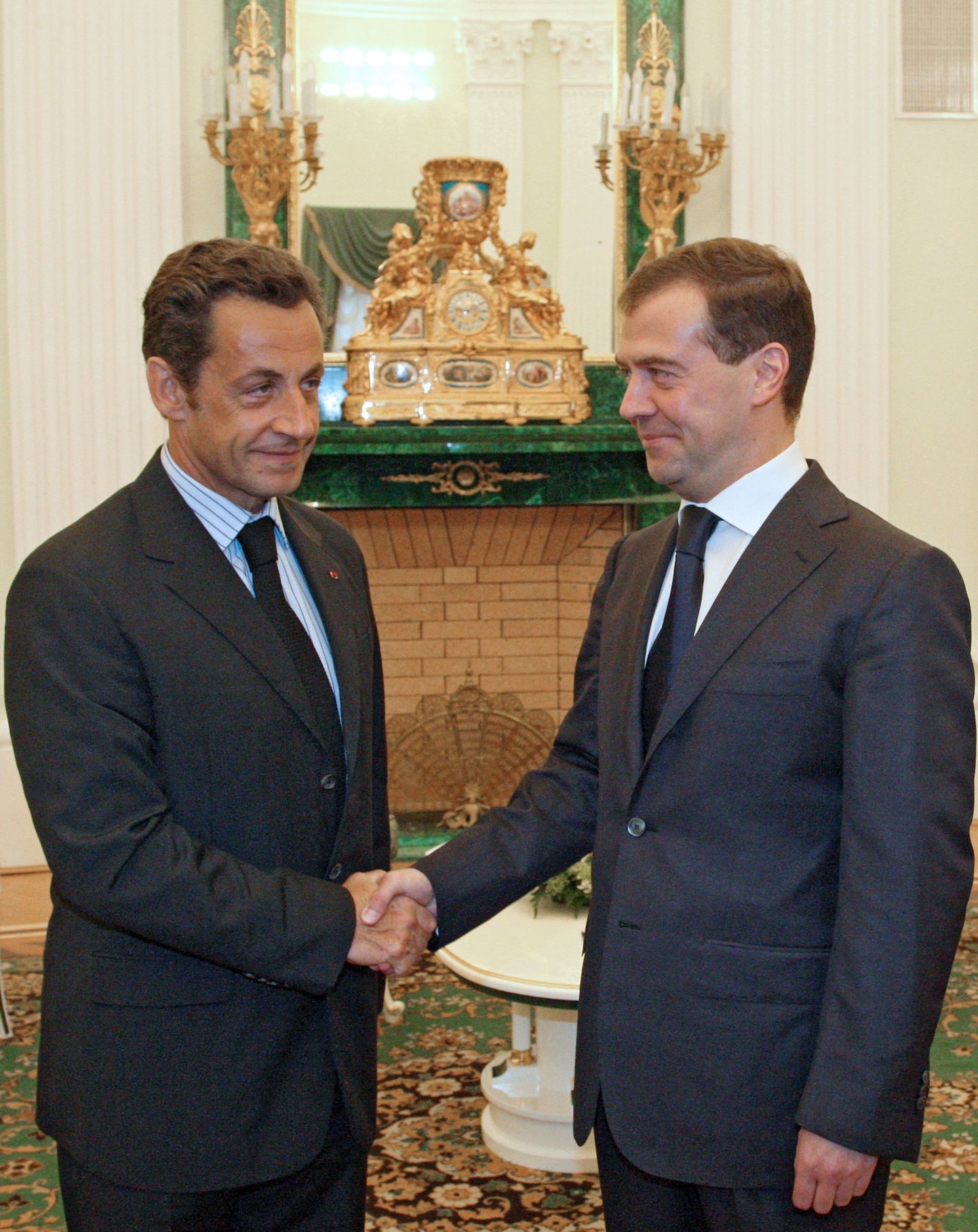 Prantsusmaa president Nicolas Sarkozy ja Venemaa riigipea Dmitri Medvedev.