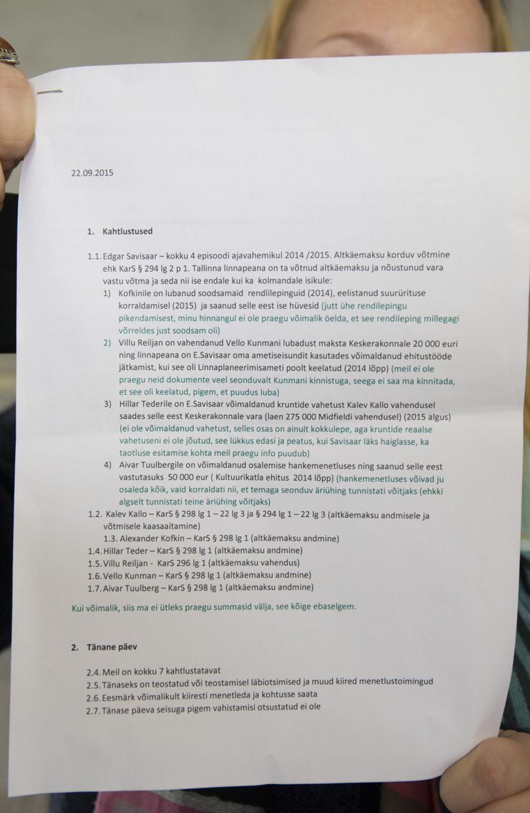 Prokurör saatis taotluse asemel Savisaar ametist kõrvaldada kogemata hoopis sellise dokumendi.  Foto: Liis Treimann/Postimees