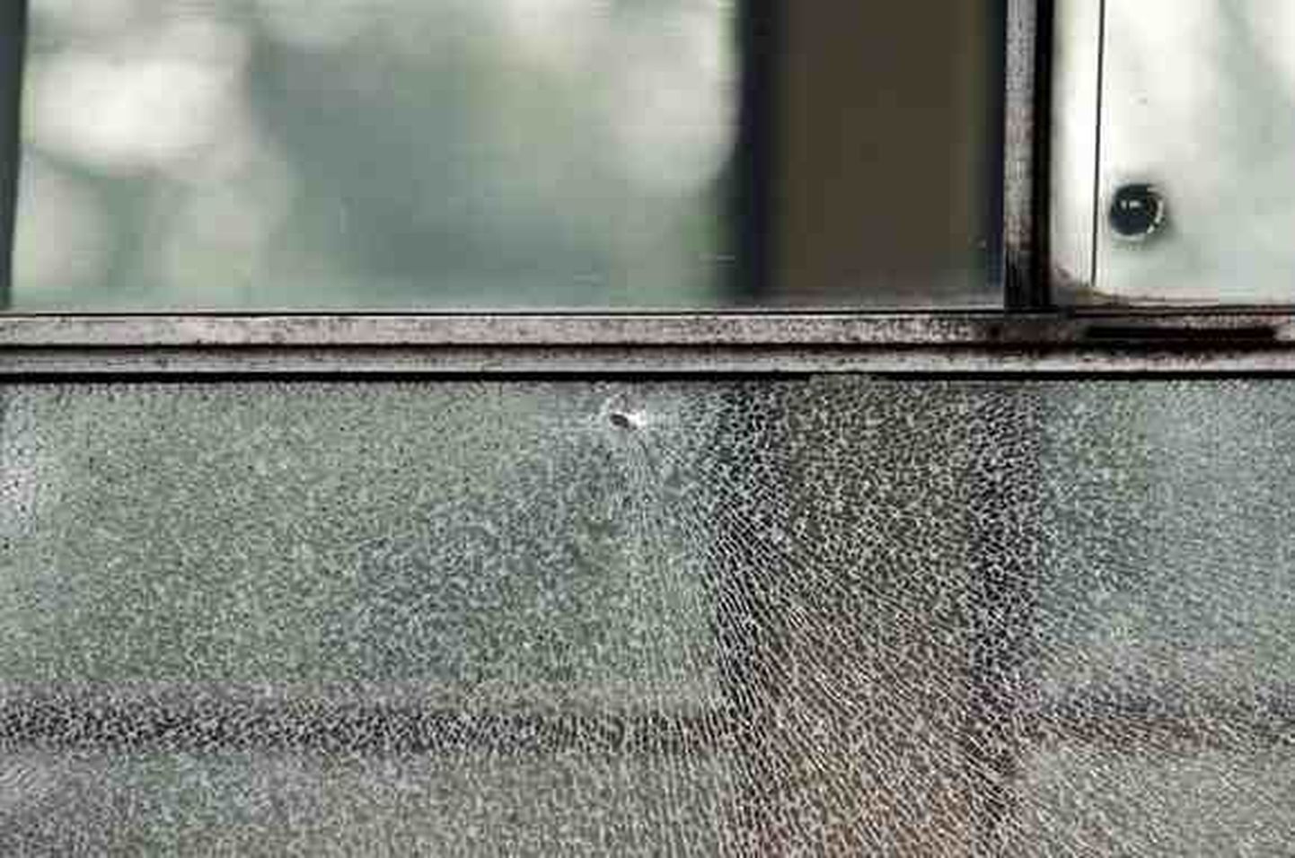 Попаданием пули из пневматического оружия разбито окно трамвая.