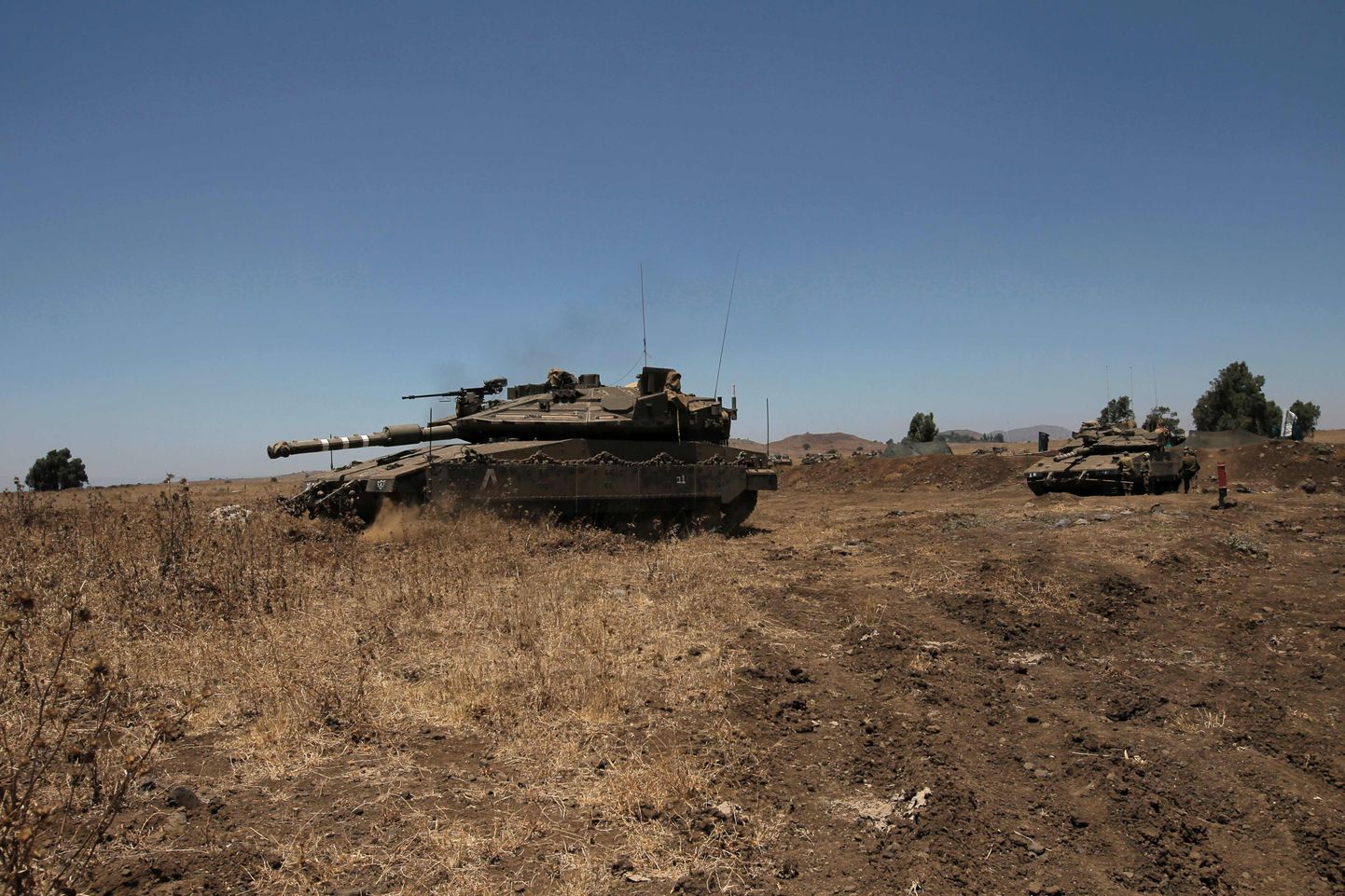 Iisraeli armee tankid Golani kõrgustikul.