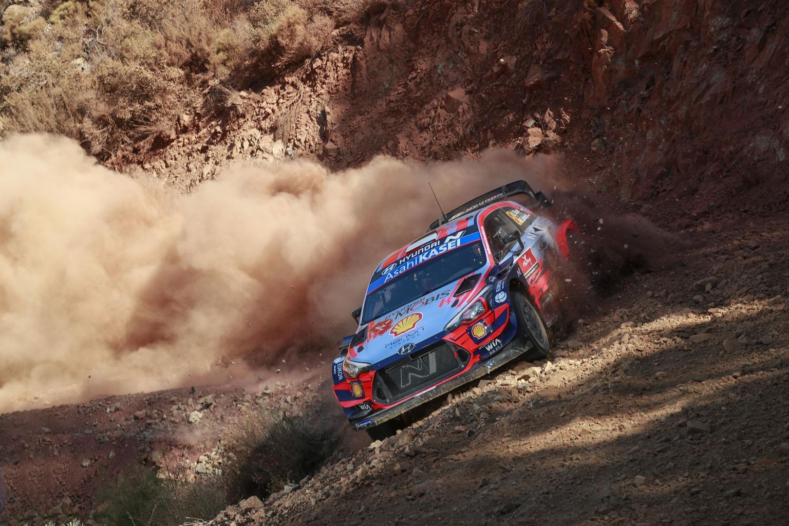 Ott Tänak ja Martin Järveoja Türgi ralli testikatsel, kus nad olid Thierry Neuville’i järel teised.