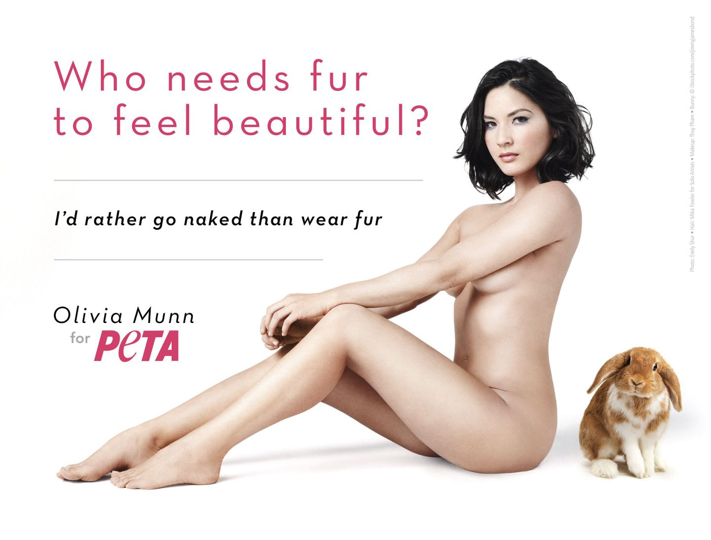 Näitlejanna Olivia Munn poseeris PETA heaks