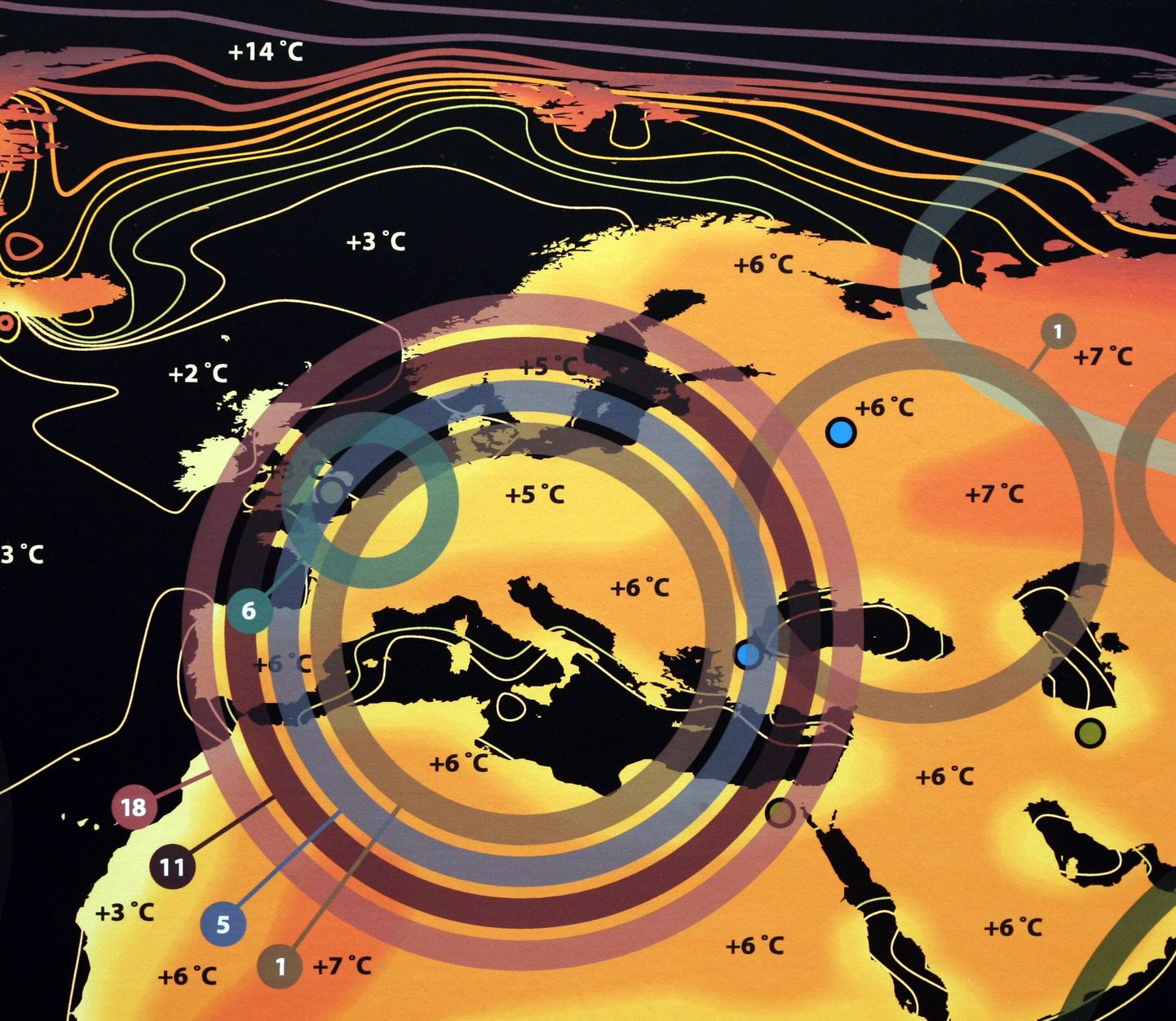 Maailma kliimamutuste kaart.