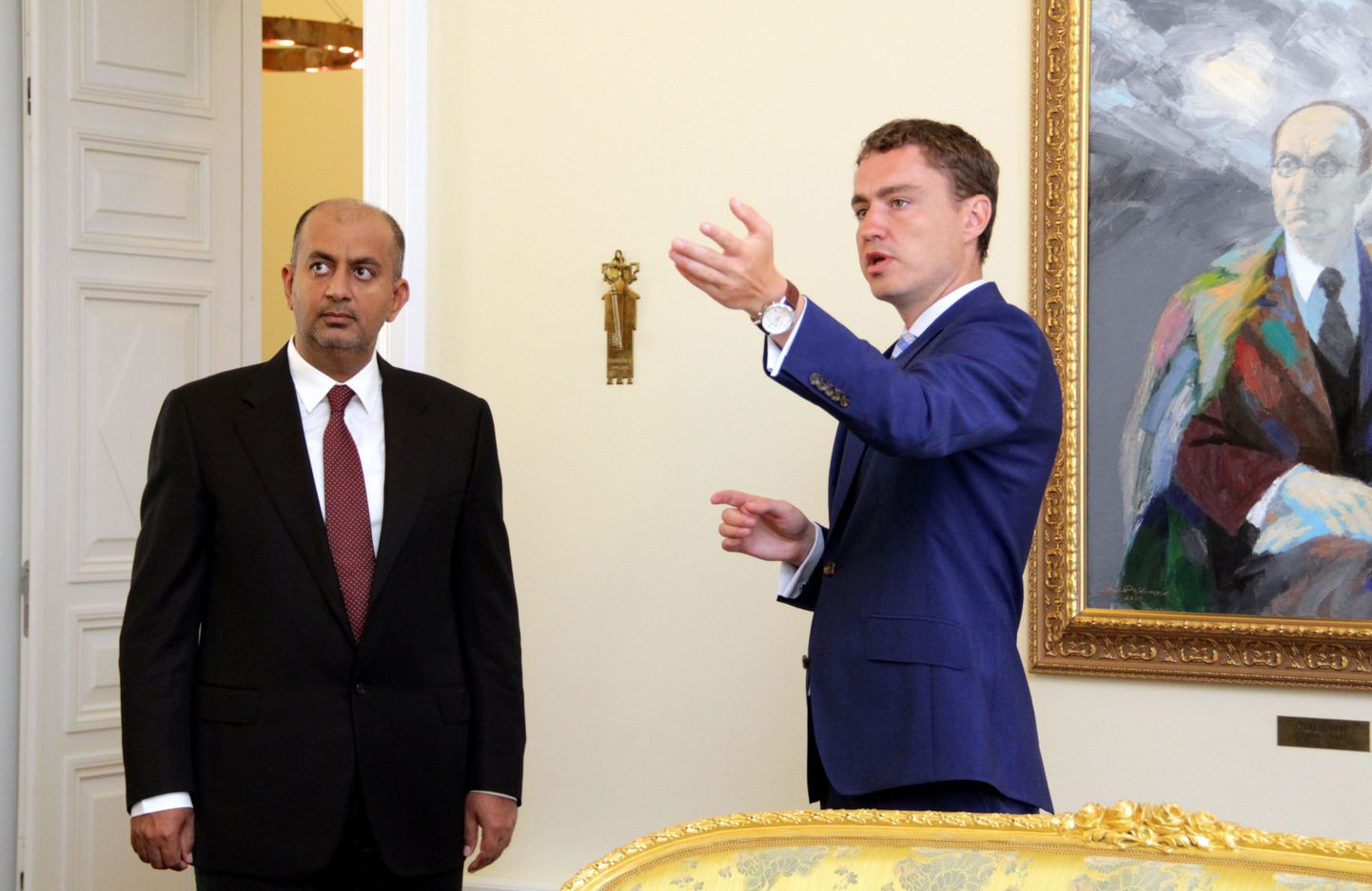 Omaani kaubandus- ja tööstusminister Ali Masoud Al Sunaidy ja Eesti peaminister Taavi Rõivas arutasid kohtudes eelkõige infotehnoloogia küsimusi.