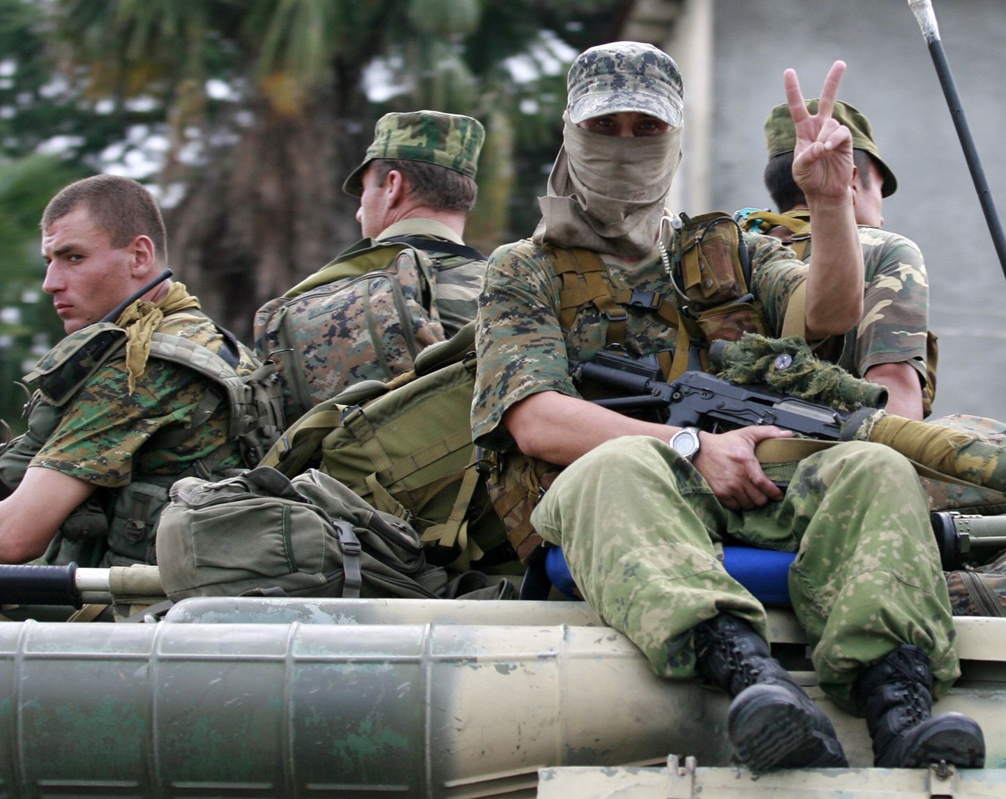 Российские солдаты во время российско-грузинского конфликта. Иллюстративный снимок.