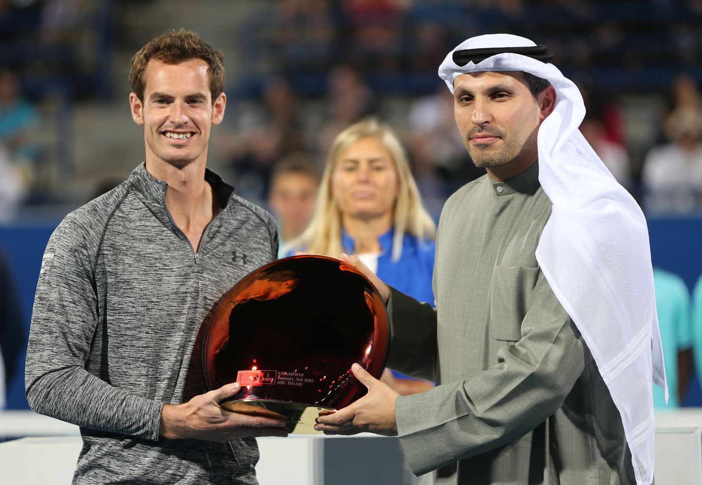 Andy Murray Abu Dhabi turniiri võitjana.