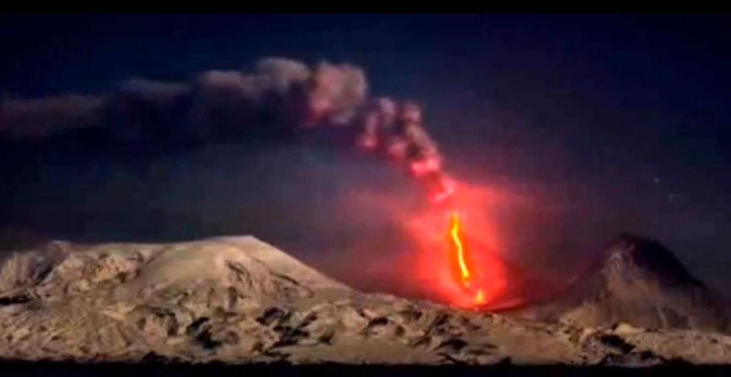Venemaa Kljutševskaja sopka vulkaani purse