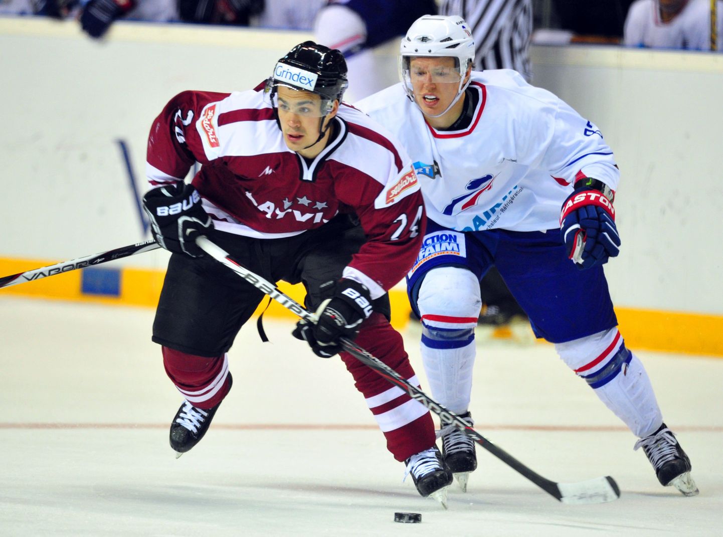 Хоккейный матч Латвии против Франции.