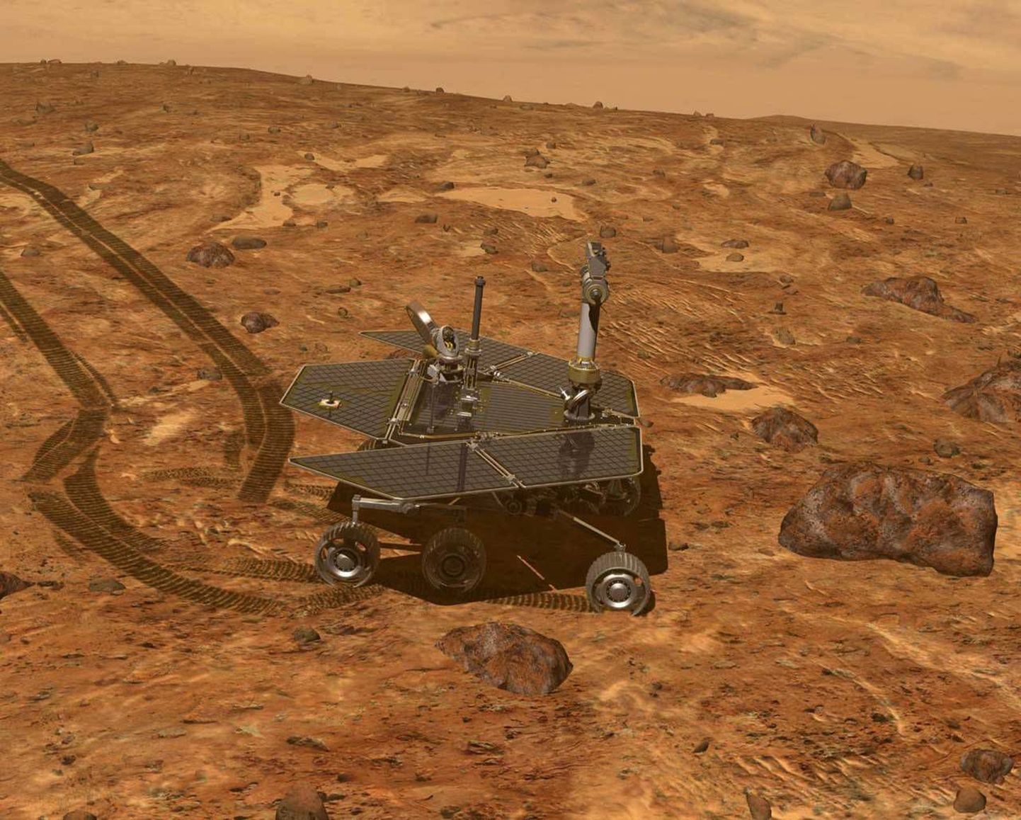 NASA kunstniku joonistus Marsi kulgurist Opportunityst