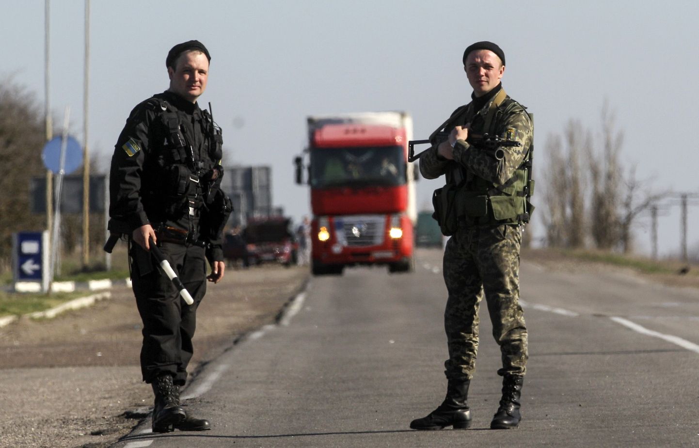 Ukraina sõdurid Hersoni oblastis, mis külgneb Krimmiga.