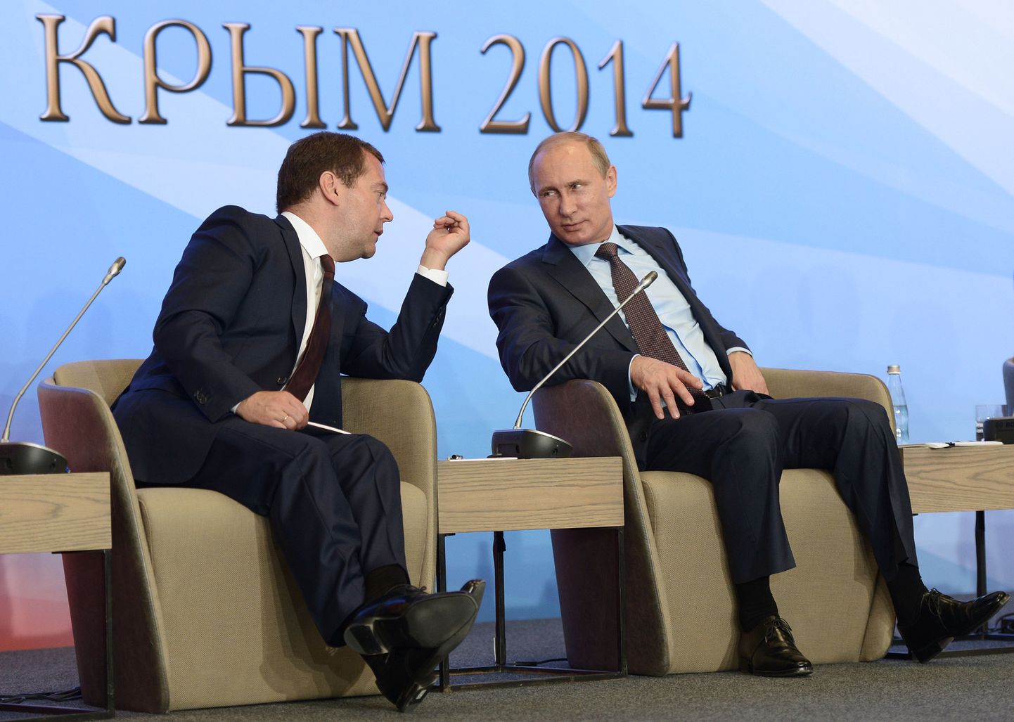 Venemaa peaminister Dmitri Medvedev ja president Vladimir Putin Krimmis