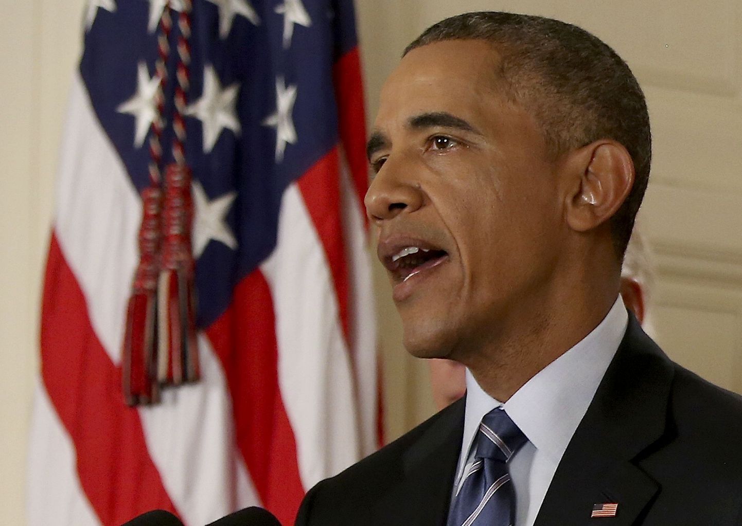 USA president Barack Obama kõnelemas.