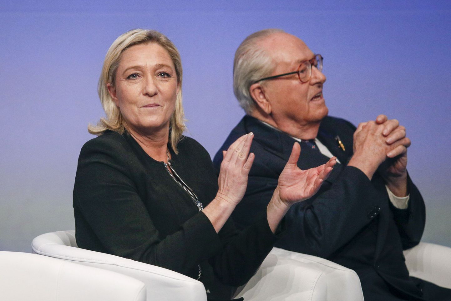 Marine Le Pen koos oma isa Jean-Marie Le Peniga 2014. aastal.