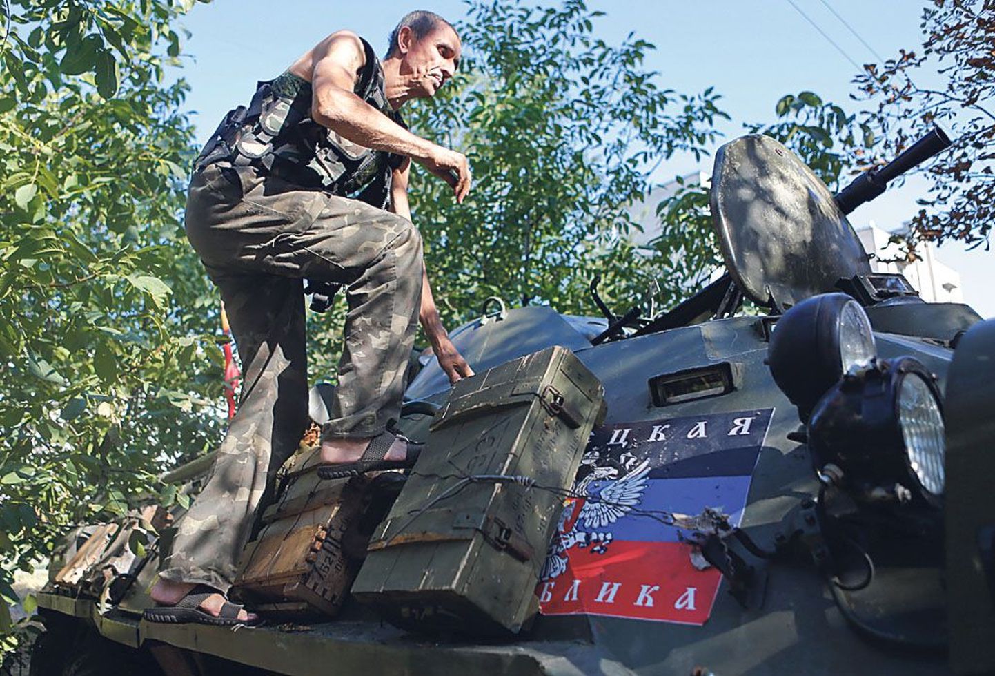 Putini käsilased Ida-Ukrainas Ilovaiskis.
