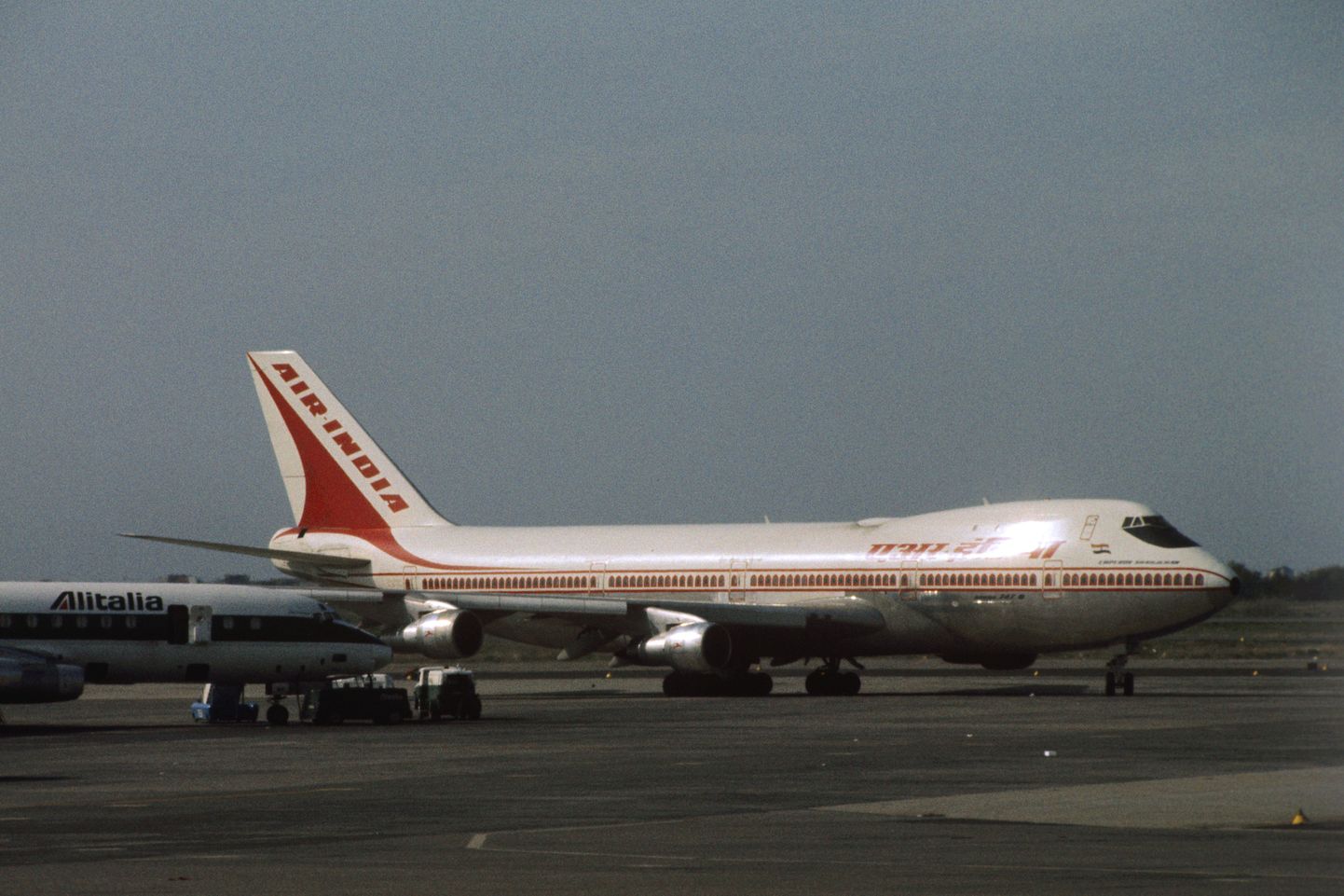 Am Air India Boeing 747 seen at Rome Airport