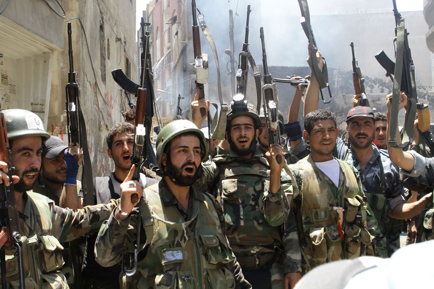 Süüria valitsusväe sõdurid.