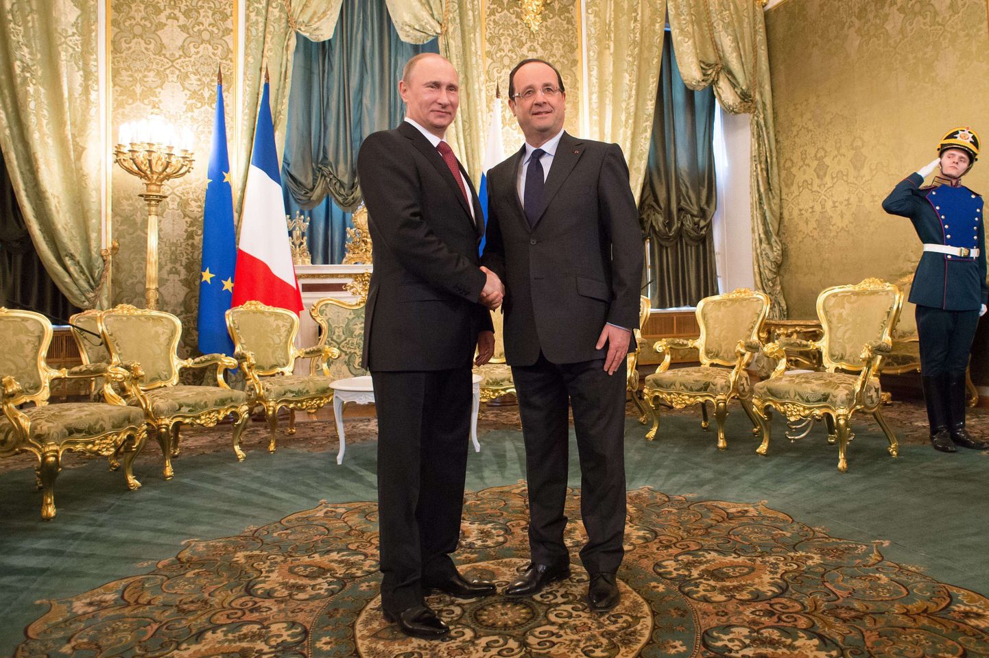 Venemaa ja Prantsusmaa presidendid Vladimir Putin ja François Hollande täna Kremlis.