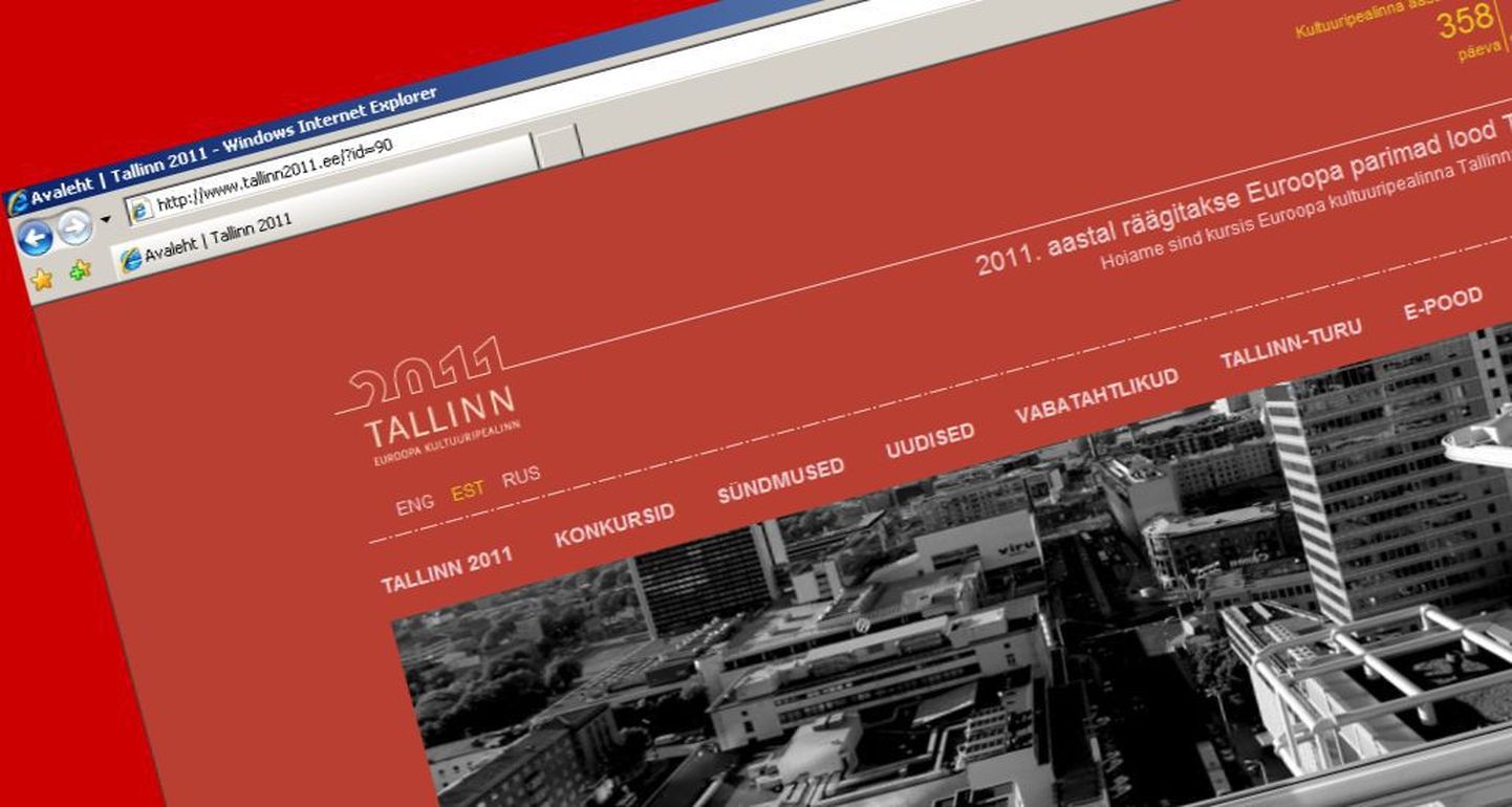 Tallinn 2011 kodulehe fragment.