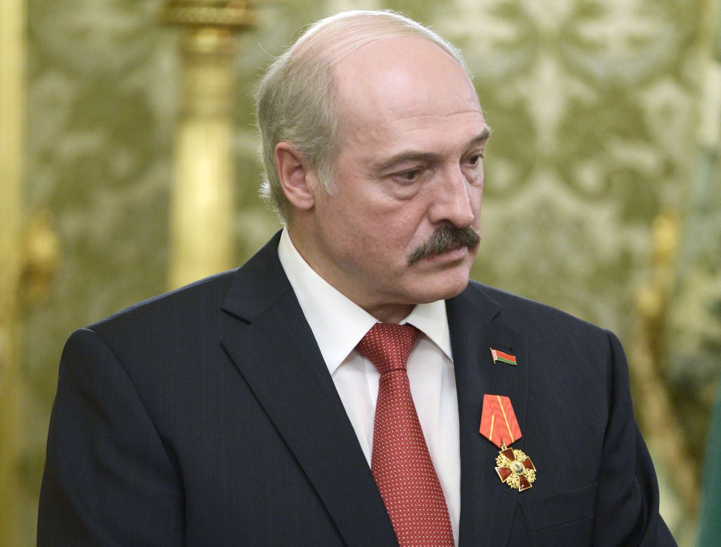 2582495 03/03/2015 March 3, 2015. Belarusian President Alexander Lukashenko, awarded with the Order of Alexander Nevsky, during the meeting with President Vladimir Putin before the session of the Supreme State Council of the Russia-Belarus Union State in the Grand Kremlin Palace. Aleksey Nikolskyi/RIA Novosti