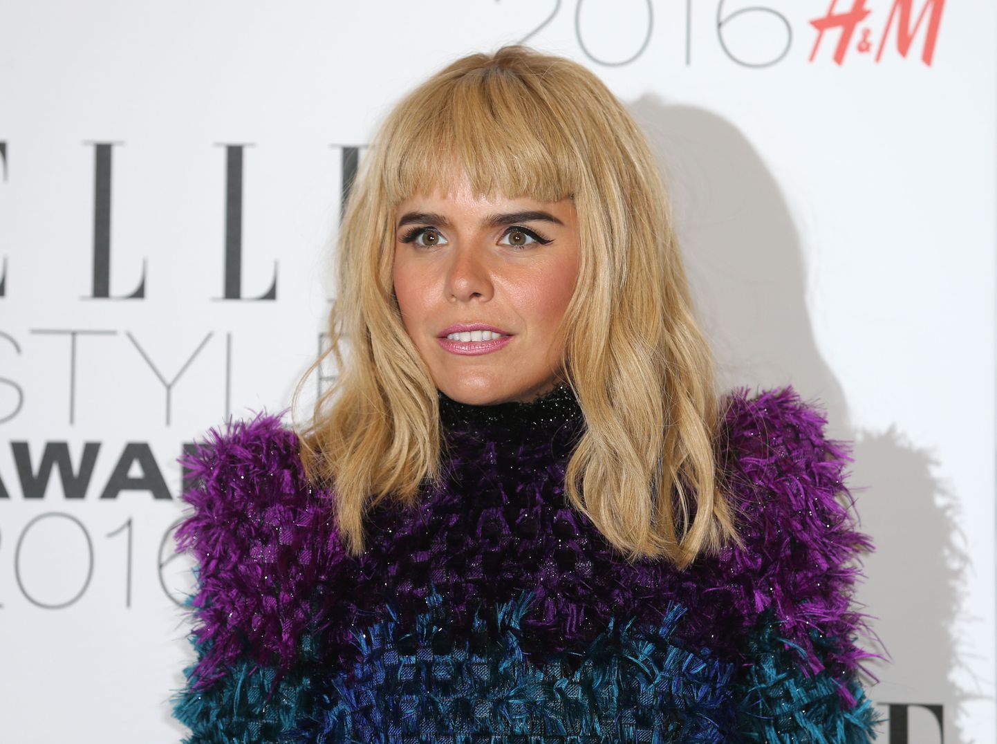 British singer Paloma Faith poses for photographers as she arrives for the ELLE Style Awards 2016 in London on February 23, 2016. / AFP / JUSTIN TALLIS