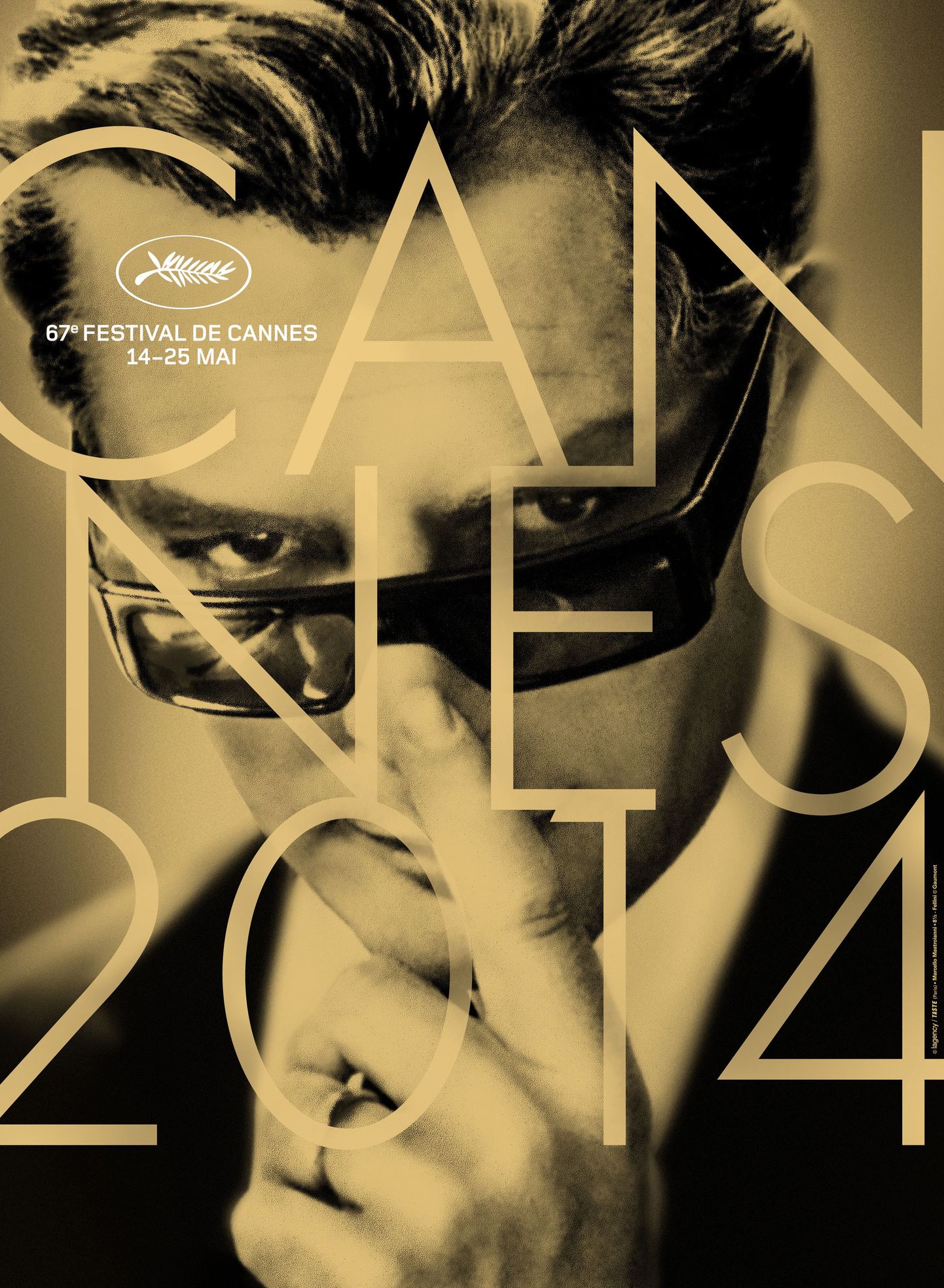 2014. aasta Cannes´i filmifestivali plakat, millel on Itaalia näitleja Marcello Mastroianni