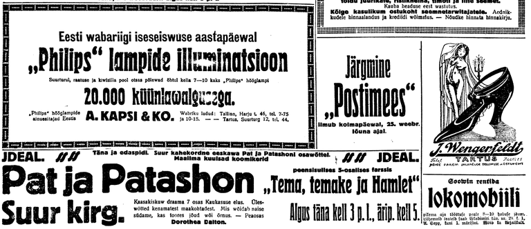 Postimehe esikülg aastal 1925.