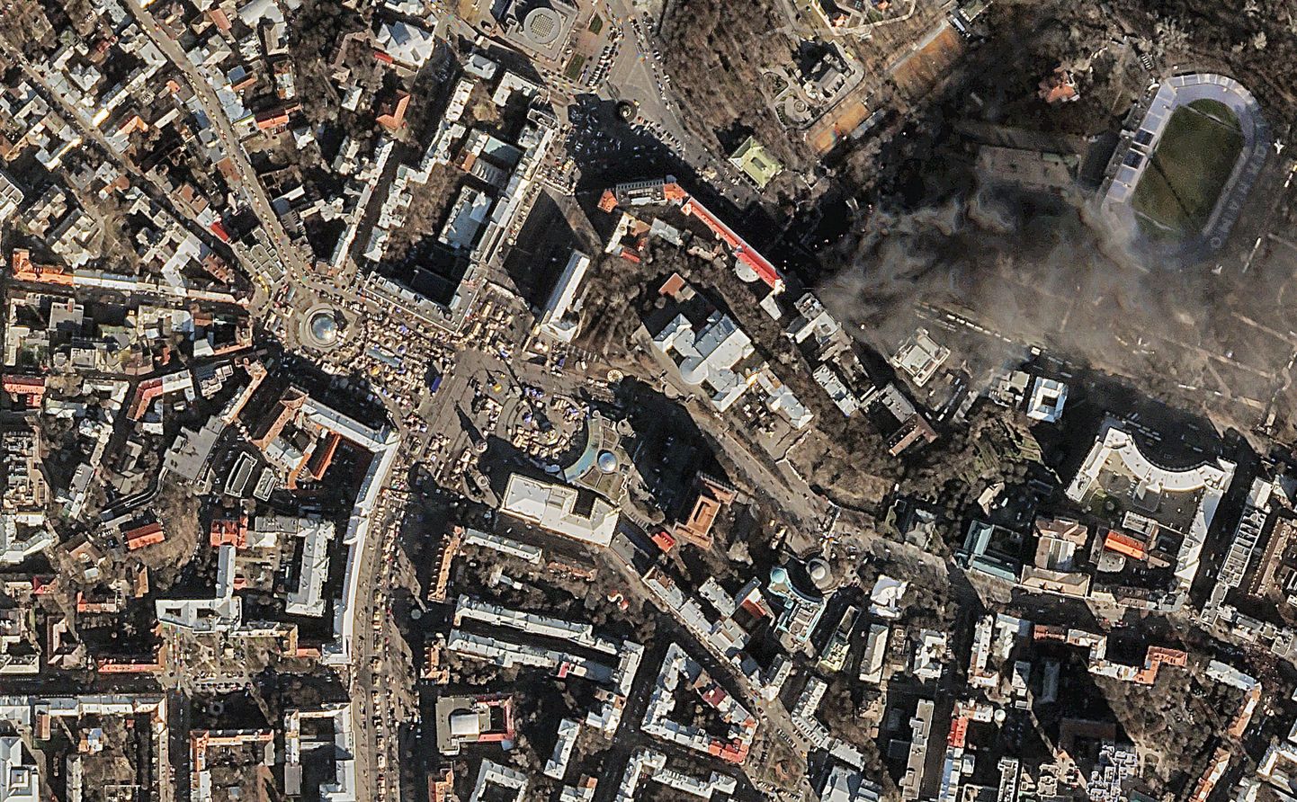 See Skyboxi pilt on tehtud 18. veebruaril 2014 Kiievi tänavalahingutest.