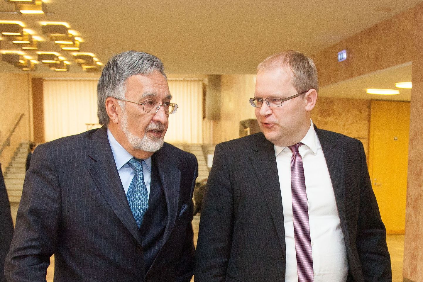 Afganistani välisminister Zalmai Rassoul ja Eesti välisminister Urmas Paet täna Tallinnas.
