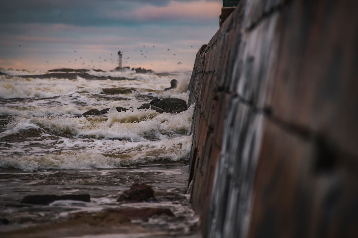 Vējains rīts pie Daugavgrīvas mola
