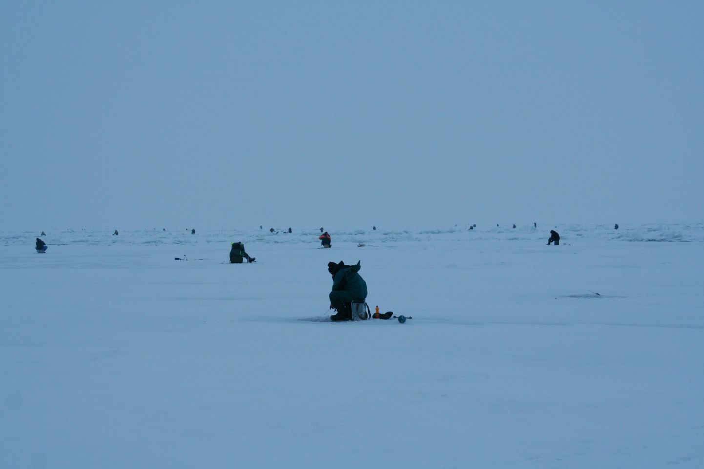 Рыбаки на Чудском озере.