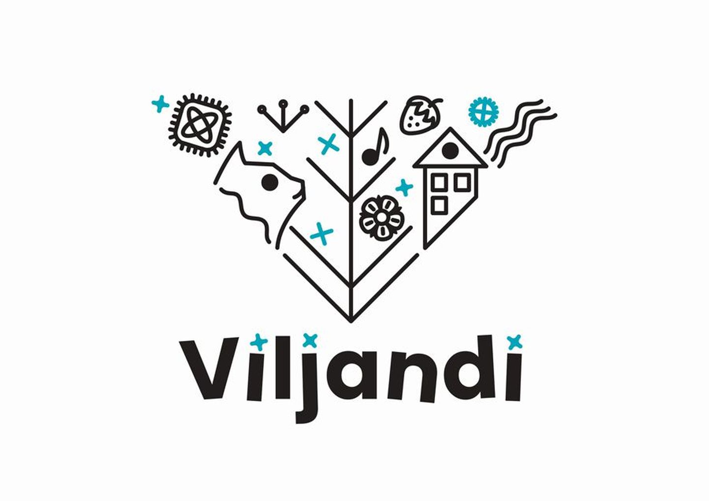 Selline on Viljandi uus logo. Ümber elupuu on põimitud Viljandiga seotud iidseid ja uusi märke nagu näiteks maasikas, muusika, roos ja kass.