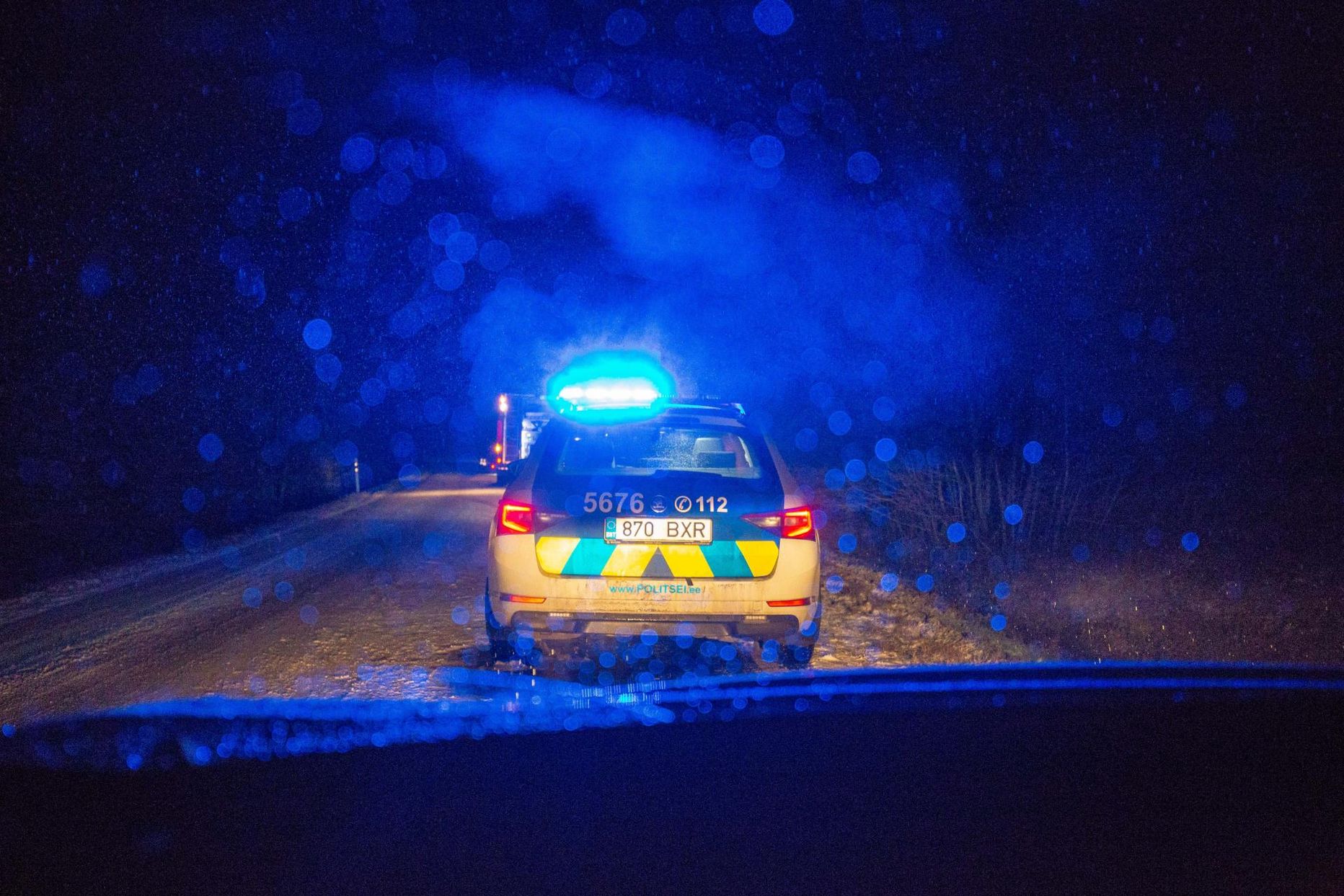 Politseiauto. Pilt on illustreeriv.