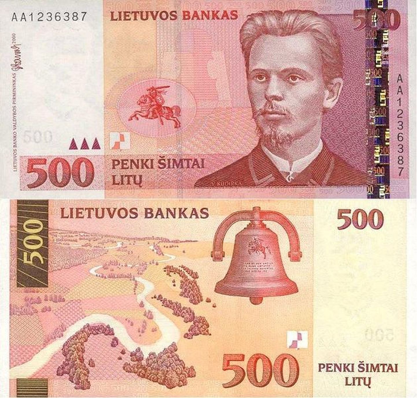 Leedu 500-litine rahatäht.