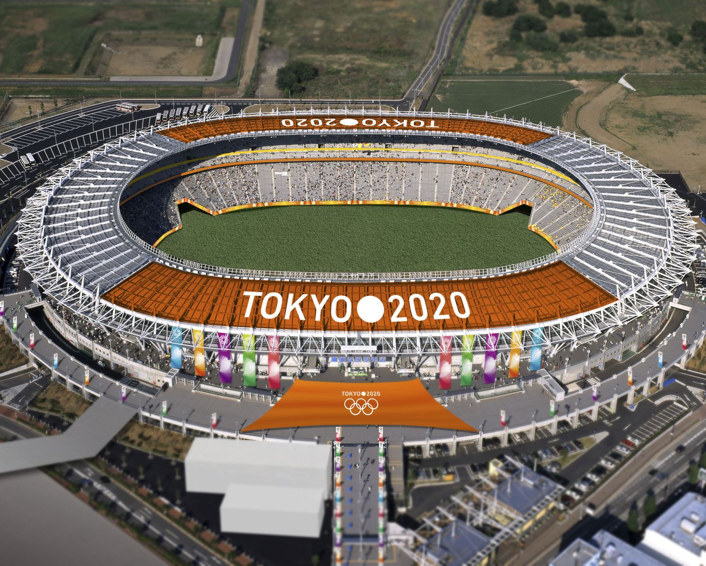 Эскиз токийского олимпийского стадиона.