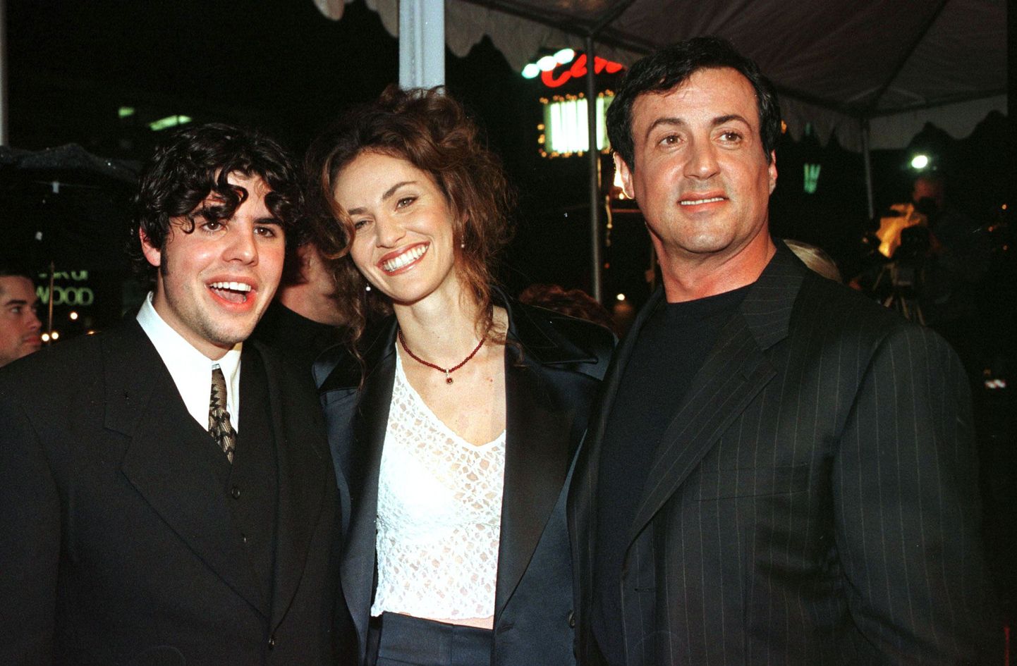Sage Stallone, koos Amy Brenneman ja oma isa Sylvester Stallone´iga