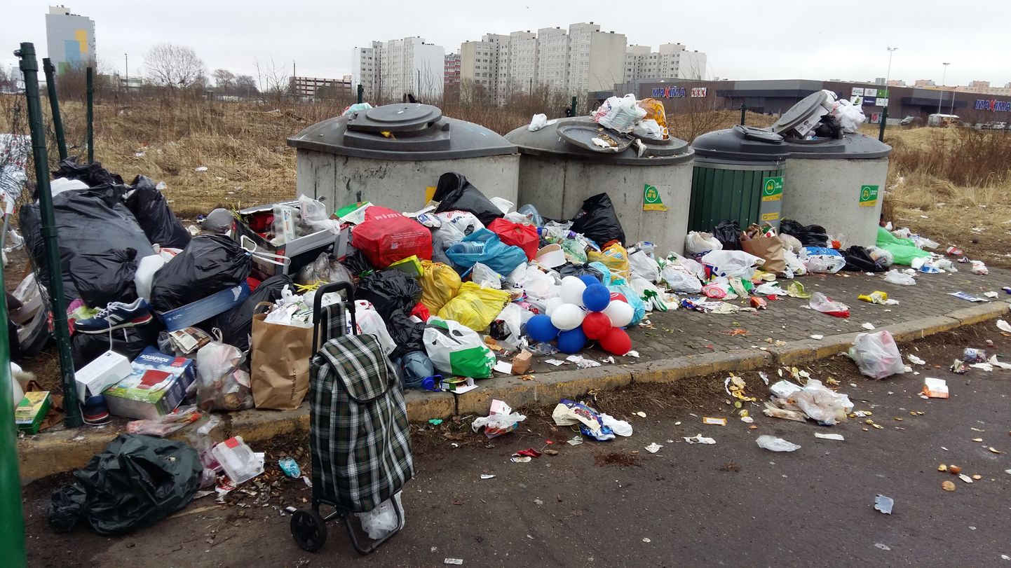 Главная проблема с вывозом мусора возникла в Ласнамяэ, где у многих домов установлены врытые в землю емкости для мусора, и в Нымме
