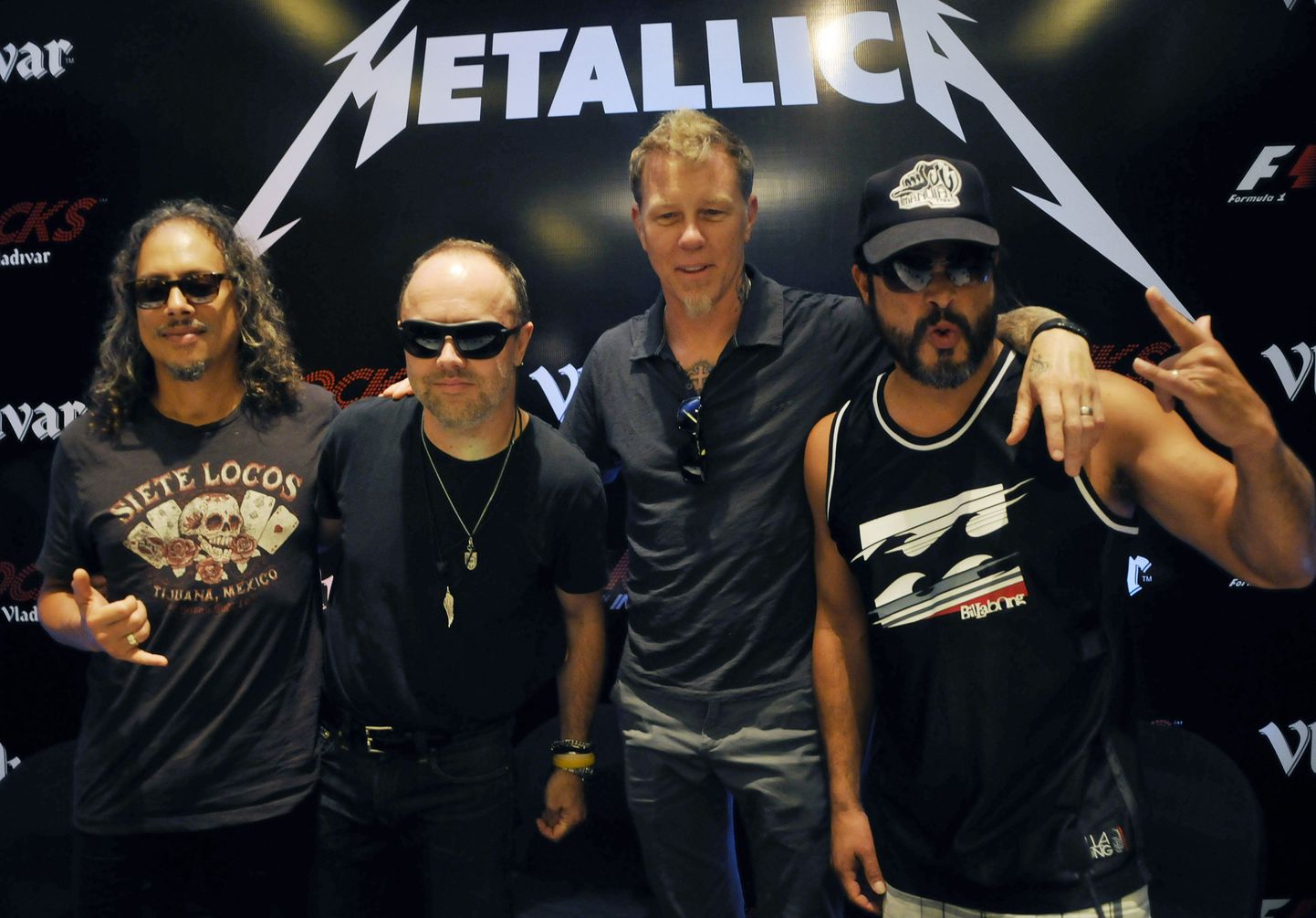 Metallica liikmed vasakult paremale -  Kirk Hammett, Lars Ulrich, James Hetfield ja Robert Trujillo