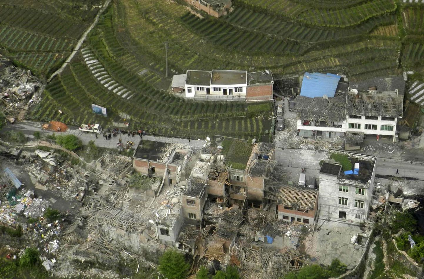 Õhust tehtud fotol on näha maavärina purustusi.